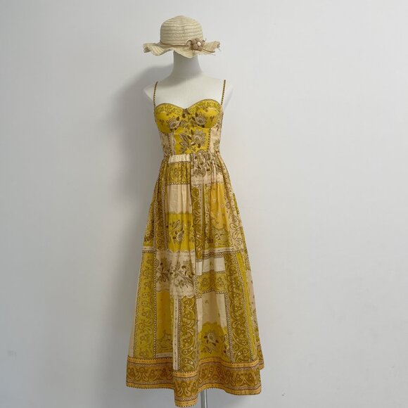 NWT Zimmermann Lucky Corset Midi Dress - Picture 3 of 11
